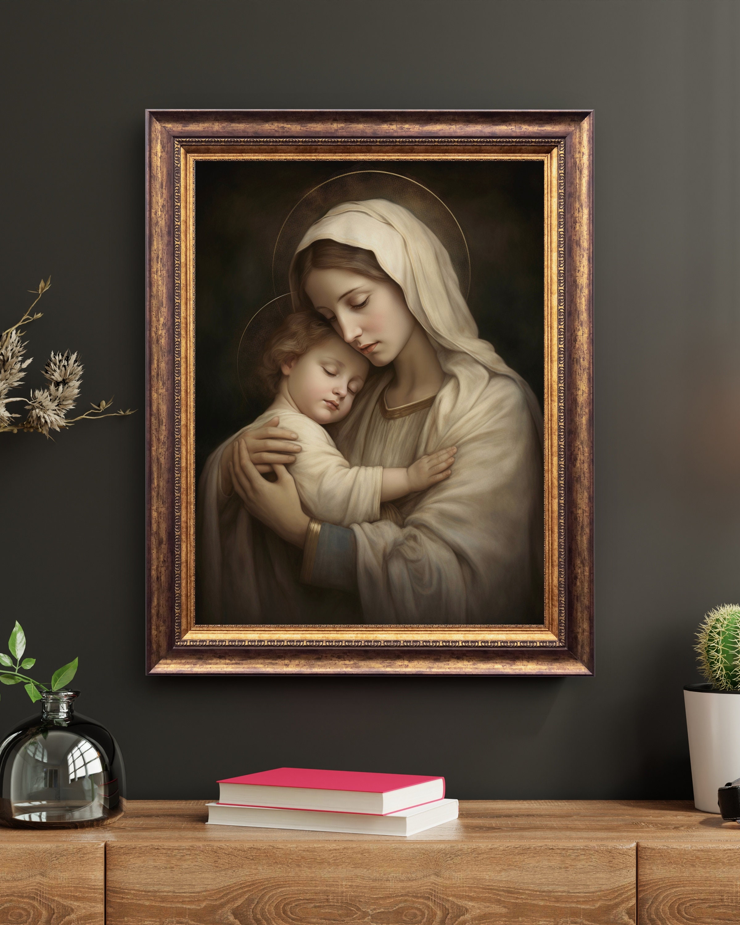 Virgin Mary and Jesus Wall Art Mary and Baby Jesus Digital - Etsy