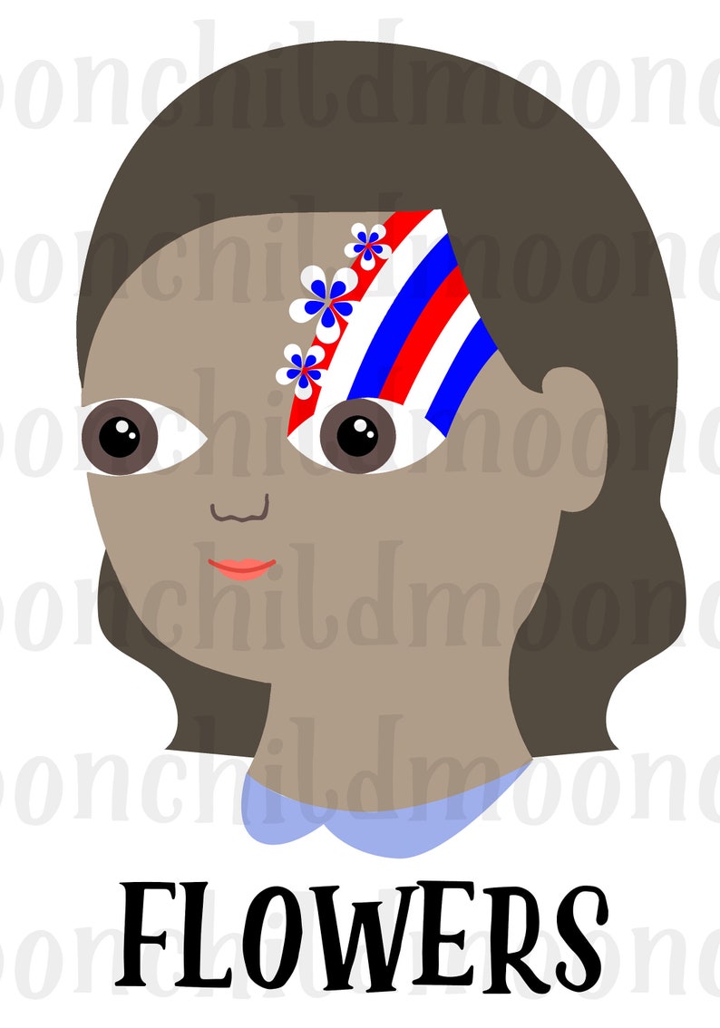 4th of July Easy Face Painting Design Menu Board Image Printable PDF