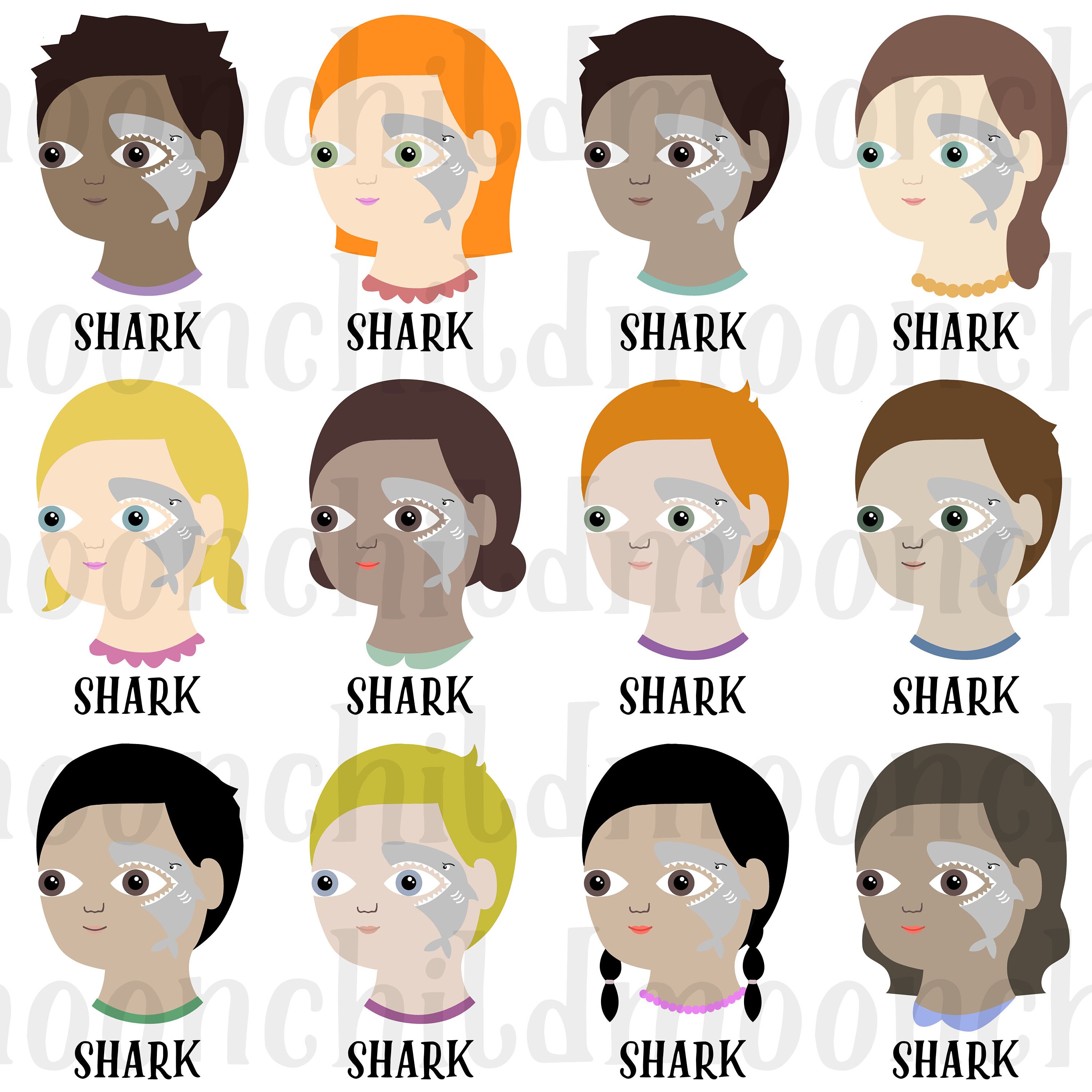 Shark Eye Design Face Painting Menu Board Image. Printable PDF Image to ...