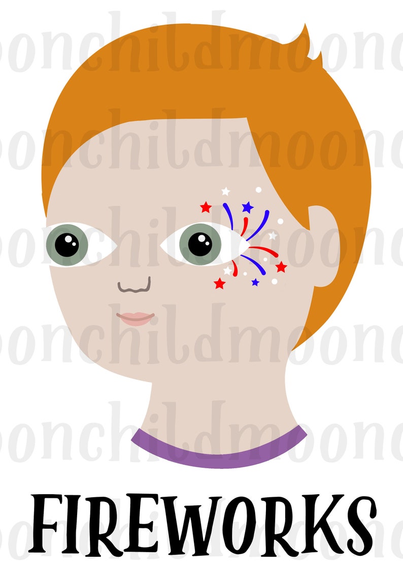 4th of July Easy Face Painting Design Menu Board Image Printable PDF