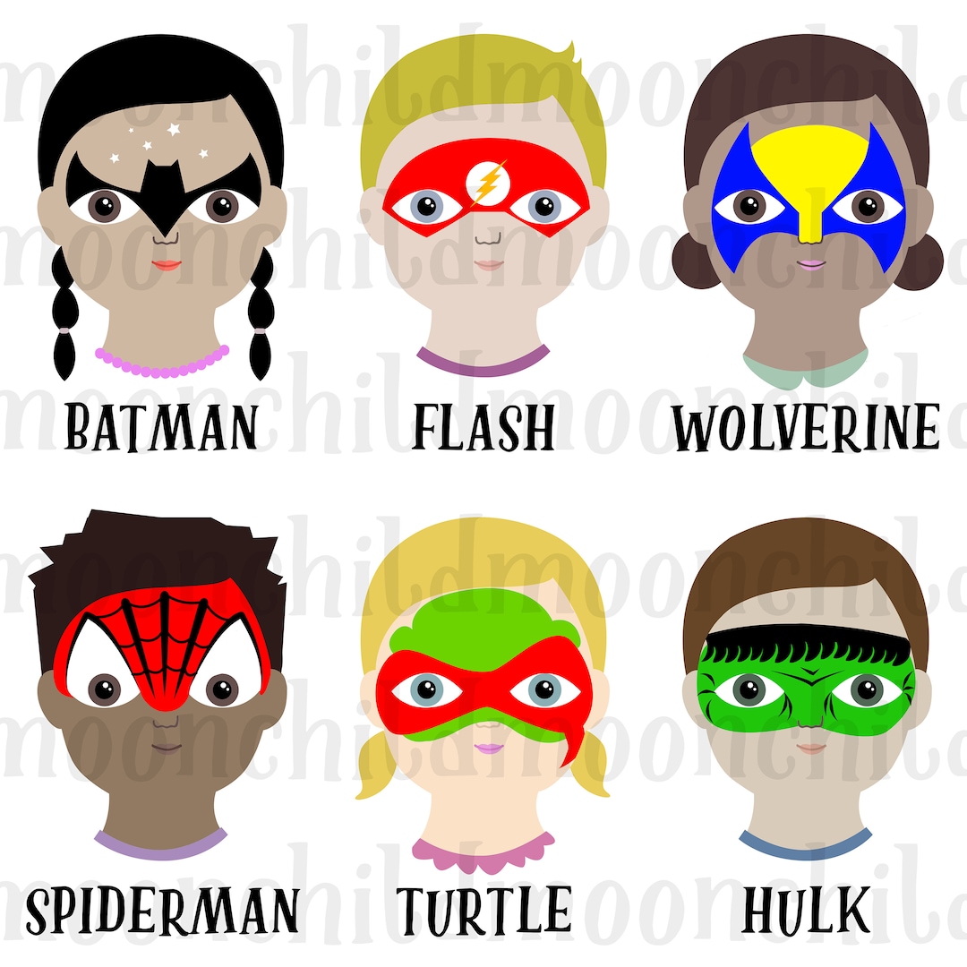Simple Superhero Face Painting Menu Board Image. Printable PDF Image to ...