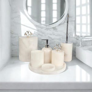 Luxury Naturel Marble Bathroom Set - 7 Pieces -  Fast Shipping, Fast Delivery