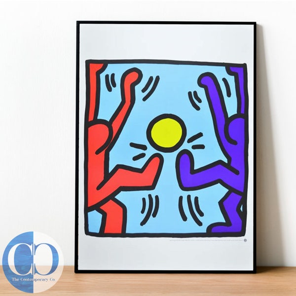 Keith Haring Original Limited Edition 'Untitled (Playing People)' Vintage Poster with the Estate Stamp and Copyright 1987/2000