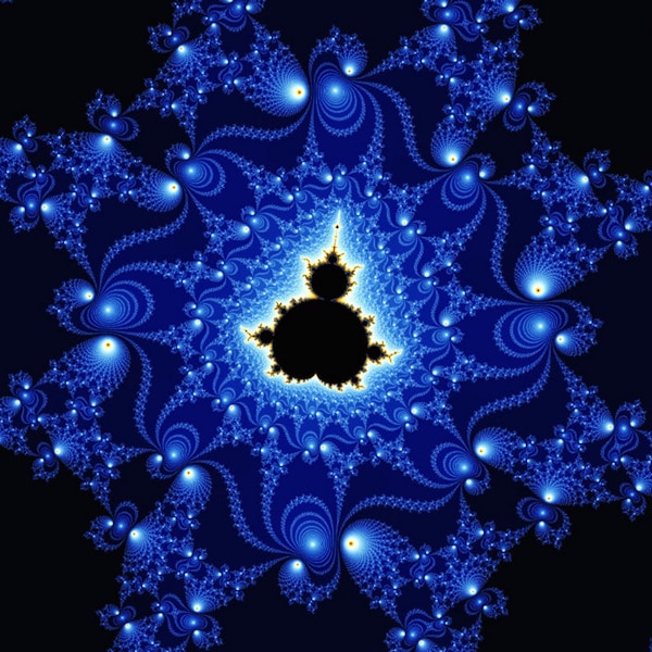 Black and Blue Mandelbrot Fractal Art Photo Digital Download