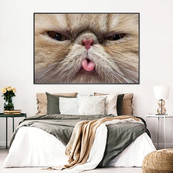 Persian Cat Sticking Tongue Out Art Photo Digital Download