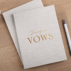 Personalized Wedding Vow Books | Hard Cover Linen Vow Booklets | Custom His and Her Vow Booklets | Hand made Wedding Gift | Wedding Vows Set