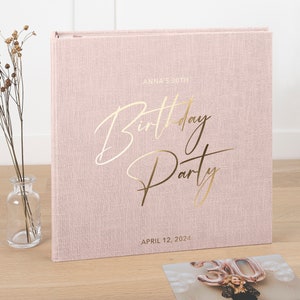 Cadeau d'anniversaire personnalisé pour elle | Livre de connexion autocollant | Linge de maison personnalisé pour 16e, 21e, 30e, 40e, 50e, 60e, 70e anniversaire de naissance