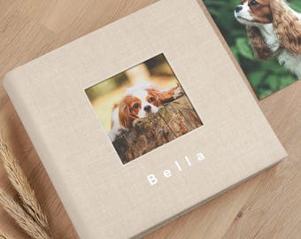 Erinnerungsalbum für Hunde mit Sichtfenster | Haustier-Fotoalbum mit Schutzhüllen | Fotoalbum für Katzen und Hunde | Bietet Platz für 200 Fotos im Format 10 x 15 cm