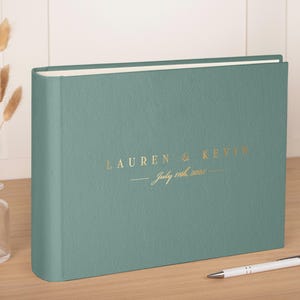 Large Wedding Photo Album | Personalized Velvet Scrapbook | Traditional Book Bound Memory Book | Unique Wedding Anniversary Gift | 12x10"