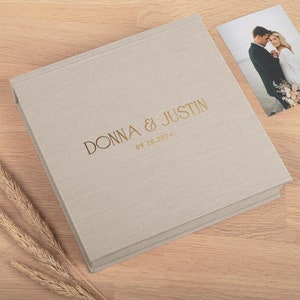Scatola ricordo matrimonio in lino / Scatola ricordo personalizzata / Grande scatola regalo per sposa / Porta biglietti matrimonio / Fatto a mano in Europa