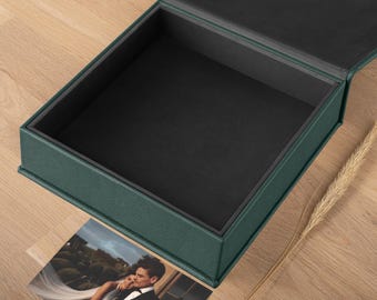 Personalisierte Hochzeitserinnerungsbox | Leder-Erinnerungsbox mit Samt-Innenausstattung | Große Hochzeitskartenbox