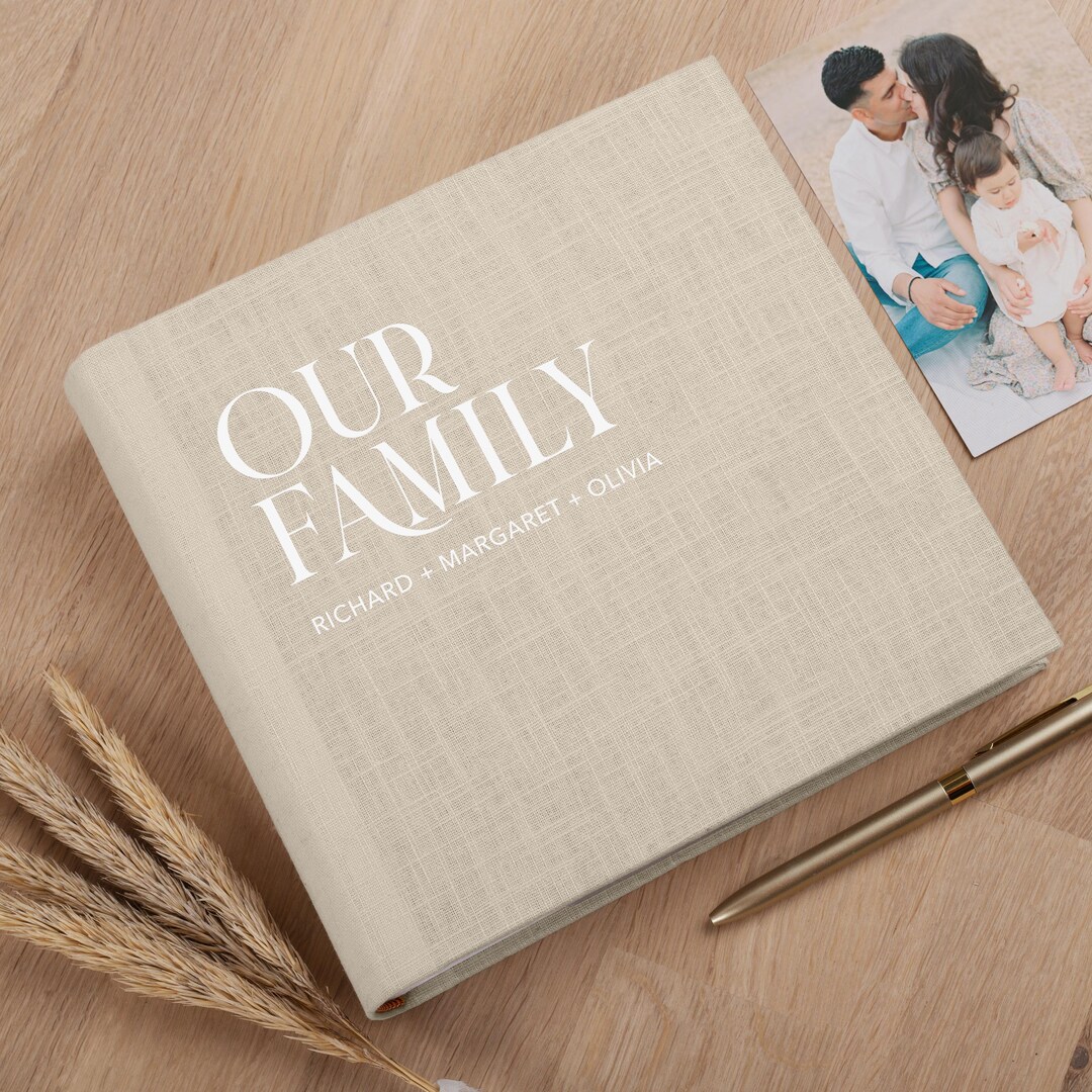 Personalized Wedding Photo Album, Custom Engraved Picture Album, Holds 200 4" X 6" Photos, Leatherette And Laser Engraved Scrapbook, Our Wedding, Brown