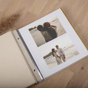 Extra Großes personalisiertes Gästebuch | Selbstklebendes Hochzeitsfotoalbum | Personalisiertes Leinen Erinnerungsbuch | Einzigartiges Geschenk zum Hochzeitstag