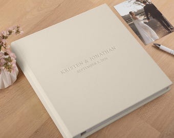 Selbstklebendes Hochzeitsfotoalbum | Personalisiertes Leder-Scrapbook | Großes individuelles Erinnerungsbuch