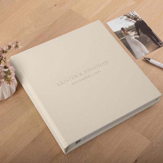 Wedding Self-adhesive Photo Album | Personalized Leather Scrapbook | Large Custom Memory Book