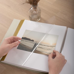 Álbum de recortes personalizado extragrande / Álbum de fotos de boda autoadhesivo / Libro de recuerdos de lino personalizado / Regalo único de aniversario de boda