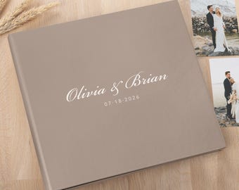 Personalisiertes Hochzeitsfotoalbum aus Leder | Extra großes Familienerinnerungsbuch | Bietet Platz für 120–1200 Fotos im Format 10 x 15 cm