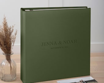 Fotoalbum aus Leder mit Selbstklebefunktion | Personalisiertes Hochzeitsalbum | Extra großes individuelles Erinnerungsbuch