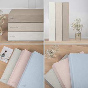 Photo Album with Sleeves for 200 4x6 / 10x15cm Photos Custom Wedding Slip In Photo Album Personalized Linen Family Memory Book zdjęcie 7