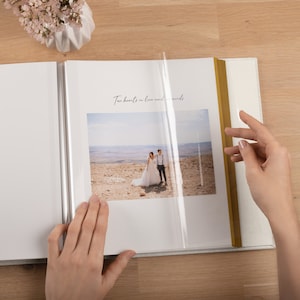 Linen Photo Album with Self-adhesive Pages | White Minimalist Scrapbook | Personalized Gift for Mom |Anniversary Gift | Gifts for couples