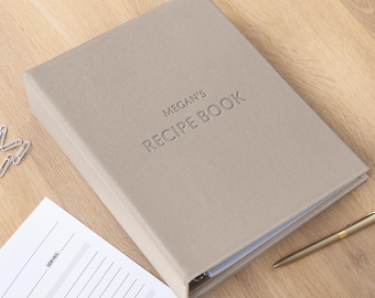 Personalized Recipe Book | Custom Recipe Binder | Family Recipe Organizer | Cooking Gift | Leather Recipe Storage Book | A4 or US Letter