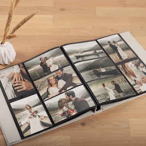 Photo Album with Sleeves for 200 4x6 / 10x15cm Photos Custom Wedding Slip In Photo Album Personalized Linen Family Memory Book zdjęcie 1