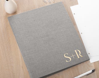 Personalisiertes Portfolio Ringbuch für A4 Papier & A4 Plastikhüllen | Benutzerdefinierte Leinen Ringbuch | Hardcover 3-Ringbuch