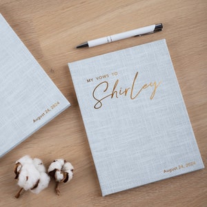 Personalized Wedding Vow Books | Hard Cover Vow Booklets | Linen His and Her Vow Books | Best Seller Wedding Gift | Hand Made in Europe
