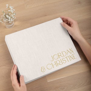 Linen Wedding Guest Book Alternative | Personalized Photo Guestbook for all Size Pictures | Photo Booth Album for 2x6 and 4x6 Photos