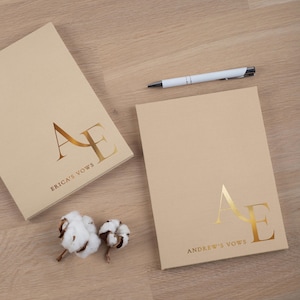 Personalized Wedding Vow Books | Hard Cover Vow Booklets | Cotton His and Her Vow Books | Best Seller Wedding Gift | Hand Made in Europe