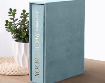 Personalized Recipe Book with Sleeve | Custom Recipe Binder + Slipcase | Family Recipe Organizer | Recipe Storage Book for A4 & US Letter