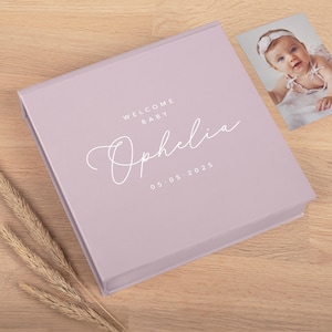 Personalized Baby Keepsake Box | Large Time Capsule Box for Christening or Newborn | Custom Memory Gift Box | Hand Made by LinenAlbums