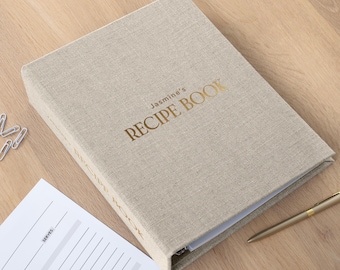 Personalized Recipe Book | Custom Recipe Binder | Family Recipe Organizer | Cooking Gift | Handmade Recipe Storage Book | A4 or US Letter