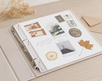 Personalisiertes Leder-Scrapbook-Album | Reisealbum im Vintage-Stil | Rustikaler 3-Ring-Ordner | Individuelles Familienerinnerungsbuch