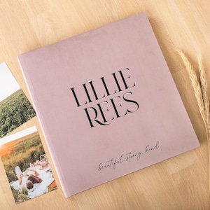 Photo Album with Sleeves for 200-1000 4x6&quot; / 10x15cm Photos | Custom Wedding Slip In Photo Album | Personalized Velvet Memory Book