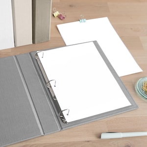Raccoglitore ad anelli con copertina rigida / Raccoglitore ad anelli in lino personalizzato / Cartella personalizzata / Progettato per contenere carta da lettere USA e buste di plastica per lettere USA