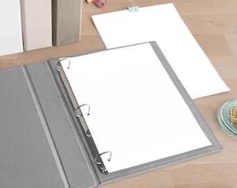 Hardcover 3-Ringbuch | Benutzerdefinierte Leinen Ringbuch | Personalisiertes Portfolio | Entworfen, um US Letter Paper & US Letter Kunststoffhüllen zu halten