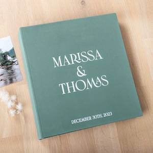 Photo Album with Sleeves for 100-1000 4x6&quot; / 10x15cm Photos | Custom Wedding Slip In Photo Album | Personalized Velvet Family Memory Book