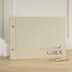 Custom Wedding Guest Book | Personalized Bridal Shower Book |  Linen Wedding Sign In Book | 100 Blank or Lined Pages | Unique Wedding Gift