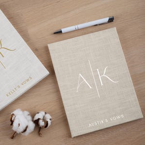 Personalized Wedding Vow Books | Hard Cover Vow Booklets | Linen His and Her Vow Books | Best Seller Wedding Gift | Hand Made in Europe