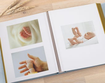 Custom Linen Baby Scrapbook | Self-Adhesive Photo Album | First Birthday Gift