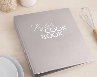 Personalized Linen Recipe Book Binder: A4/US Letter, Custom Cookbook