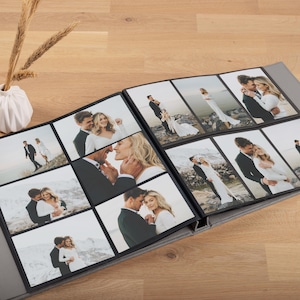 Photo Album with Sleeves for 120-1200 4x6&quot; / 10x15cm Photos | Wedding Slip In Album | Personalized Memory Book | Landscape & Portrait Pages