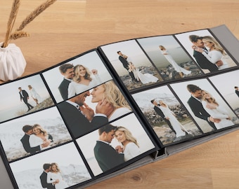 Photo Album with Sleeves for 120-1200 4x6" / 10x15cm Photos | Wedding Slip In Album | Personalized Memory Book | Landscape & Portrait Pages