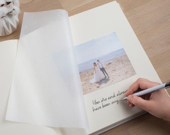 Album photo de mariage en lin | Grand album personnalisé | Livre de souvenirs relié traditionnel | Cadeau d'anniversaire de mariage unique | 12x12"