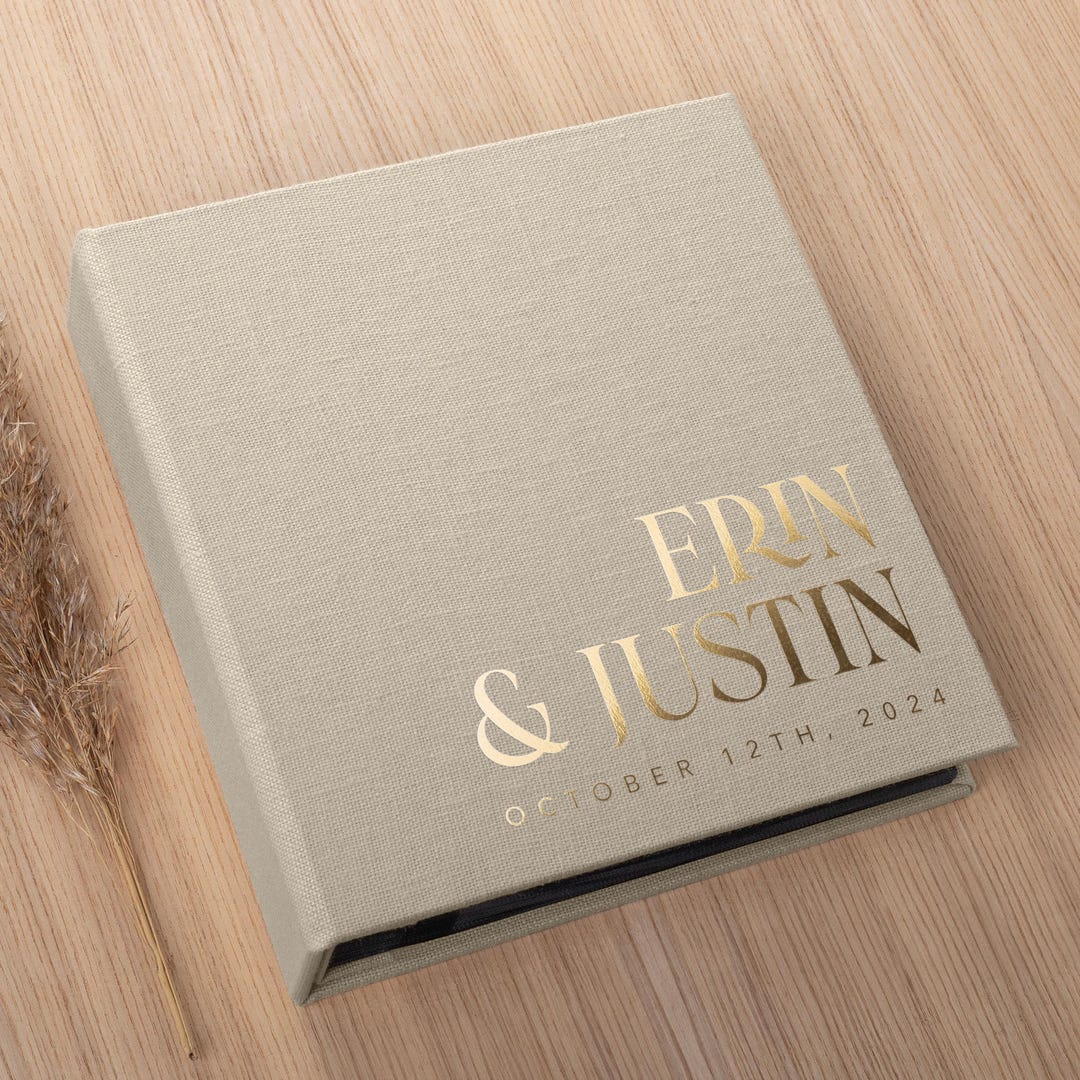 Linen Slip in Photo Album | 4x6 Wedding Picture Book | Personalized ...
