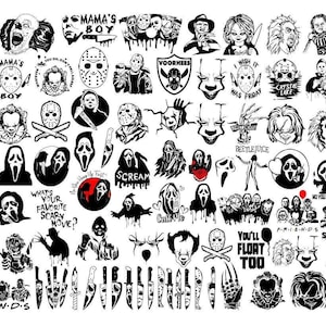 Personaggi spettrali Set di 50 adesivi per nail art Waterslide