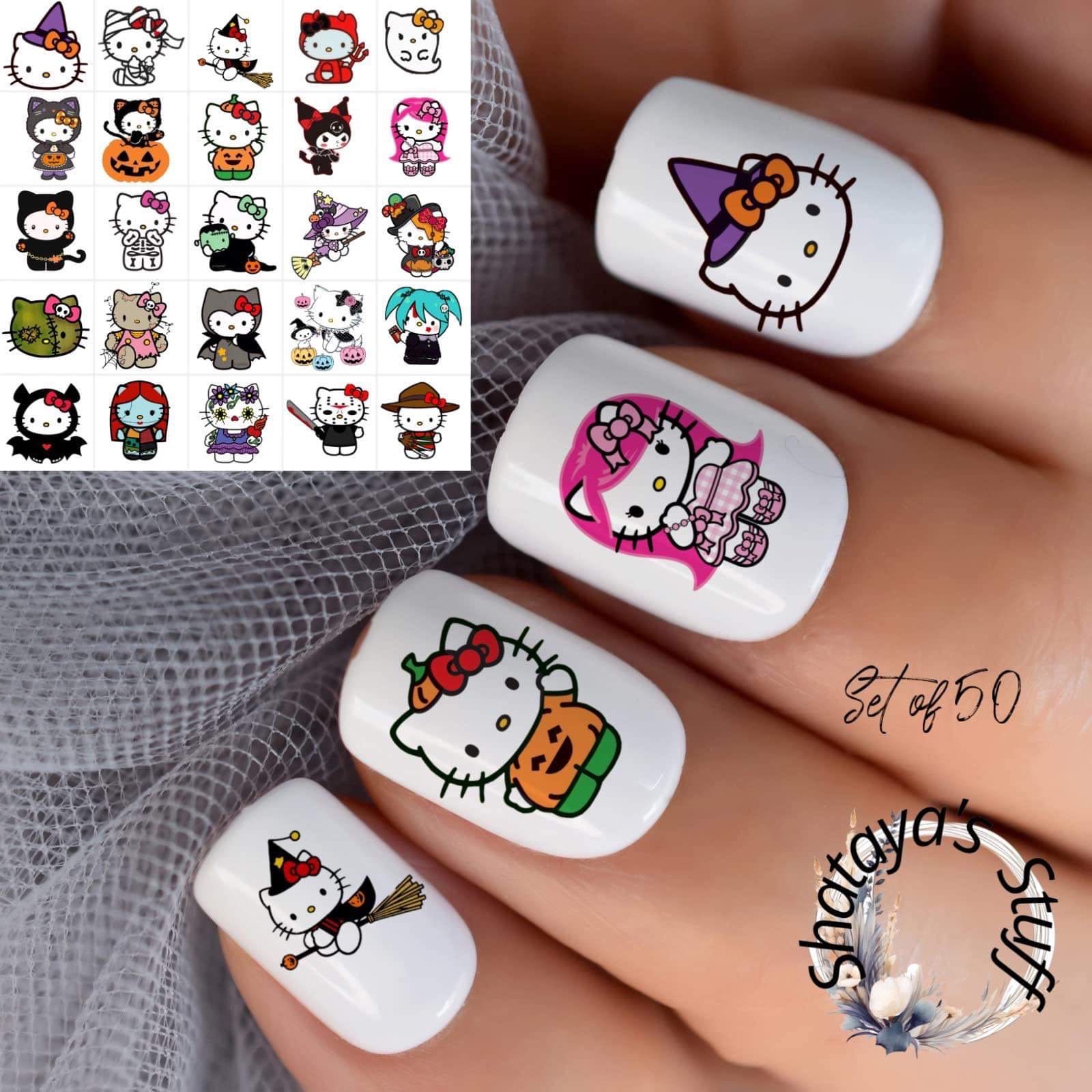 hello kitty lv nail stickers