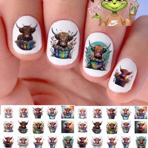 Koeien Set van 50 nailart-stickers voor waterglijbaan