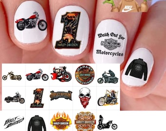 Harley  Set of 50 Waterslide nail art decals